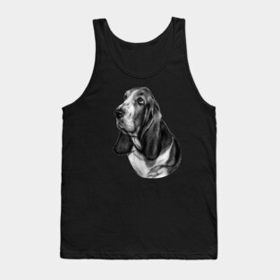Hand painted Basset Hound Artwork Tank Top