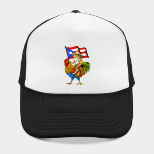 Puerto Rican Coqui Frog Riding Rooster Hat