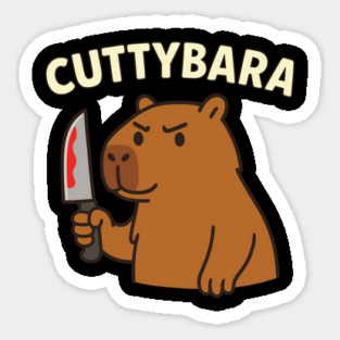 Capybara with Knife Cuttybara Dark Animal Pun Magnet