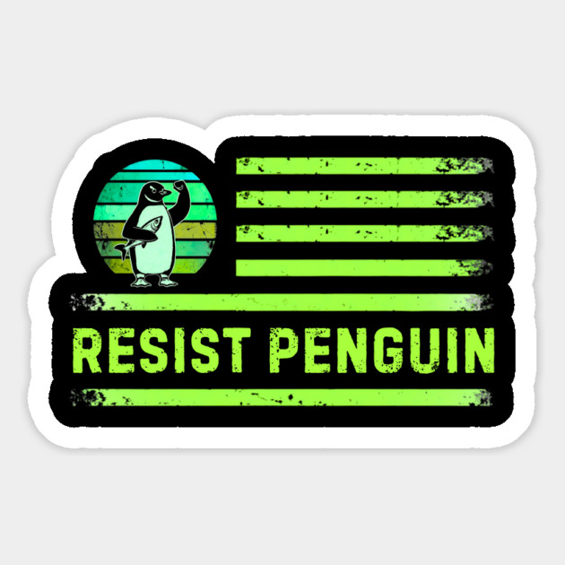 Resist-Penguin Magnet by Creatifly Graphic Tees