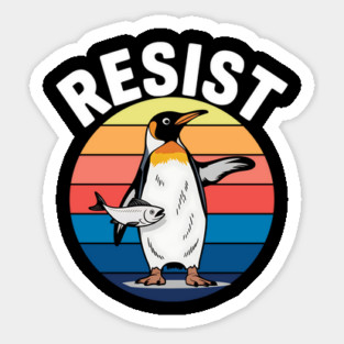 Funny Penguin Resist Retro Protest – Political Satire Vintage Design Magnet