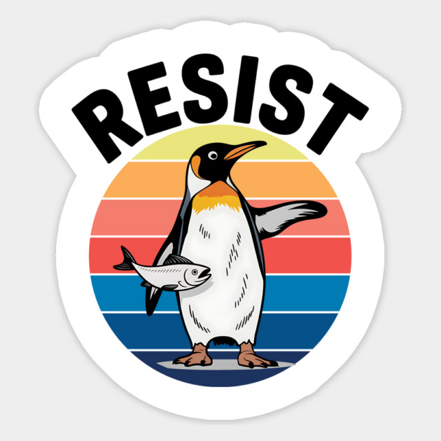 Funny - Penguin - Resist - Retro - Protest – Political - Satire - Vintage - Design Magnet by ArtistTee ⭐⭐⭐⭐⭐