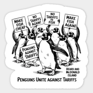 Penguins Against Tariffs – Funny Protest Animal Design from Heard Island Magnet