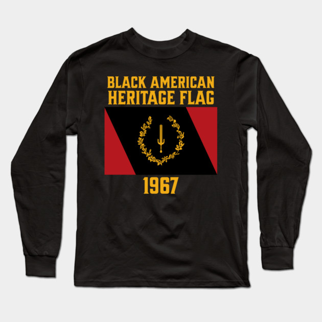 Black American Heritage Flag 1967 Long Sleeve T-Shirt by UrbanLifeApparel