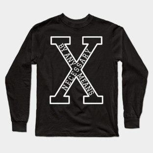 Malcolm X - "X" By Any Means Necessary Outlined Long Sleeve T-Shirt