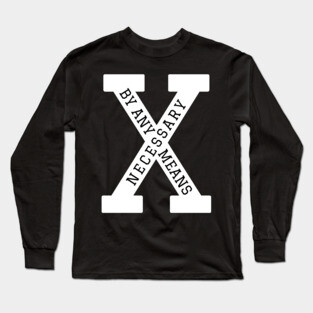 Malcolm X - "X" By Any Means Necessary Wht Long Sleeve T-Shirt