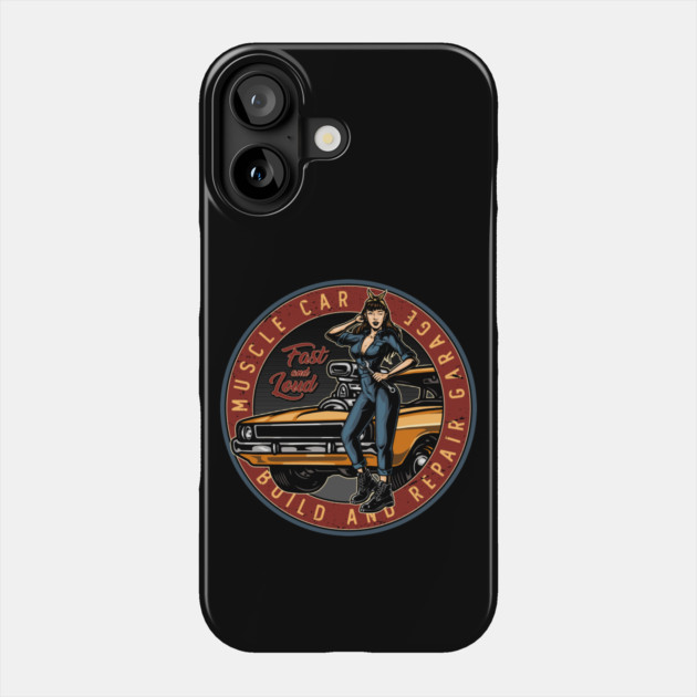 Muscle Car Garage Phone Case by Timeless Chaos