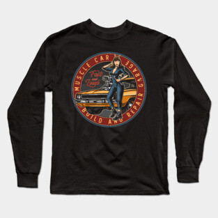 Muscle Car Garage Long Sleeve T-Shirt