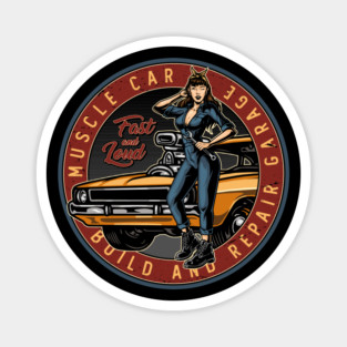 Muscle Car Garage Magnet