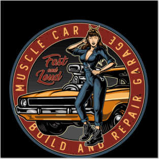 Muscle Car Garage Posters and Art