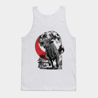 Bull and Blood Moon - Japanese Power Design Tank Top