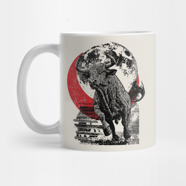 Bull and Blood Moon - Japanese Power Design by TuncGK