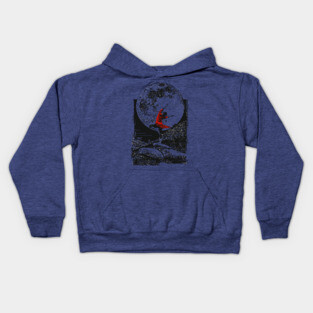 Ninja Girl Dancing Under the Moon Kids Hoodie