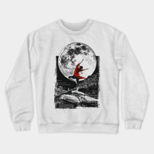 Ninja Girl Dancing Under the Moon Crewneck Sweatshirt