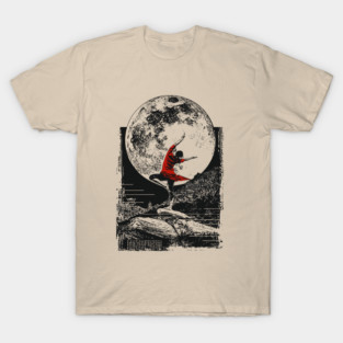 Ninja Girl Dancing Under the Moon T-Shirt