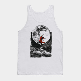 Ninja Girl Dancing Under the Moon Tank Top