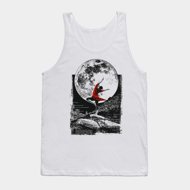 Ninja Girl Dancing Under the Moon Tank Top by TuncGK