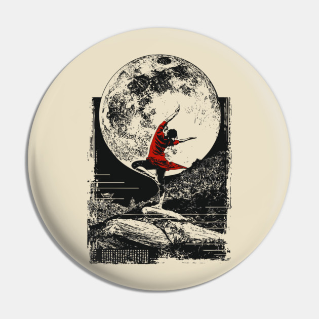 Ninja Girl Dancing Under the Moon Pin by TuncGK
