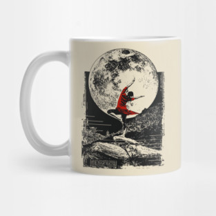 Ninja Girl Dancing Under the Moon Mug