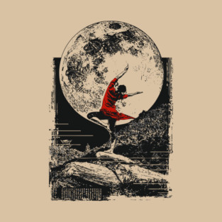 Ninja Girl Dancing Under the Moon T-Shirt