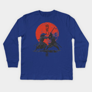Samurai Duel Under Red Sun - Epic Clash Design Kids Long Sleeve T-Shirt