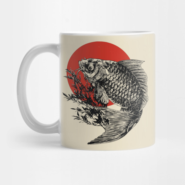 Koi Fish with Bamboo and Rising Sun by TuncGK