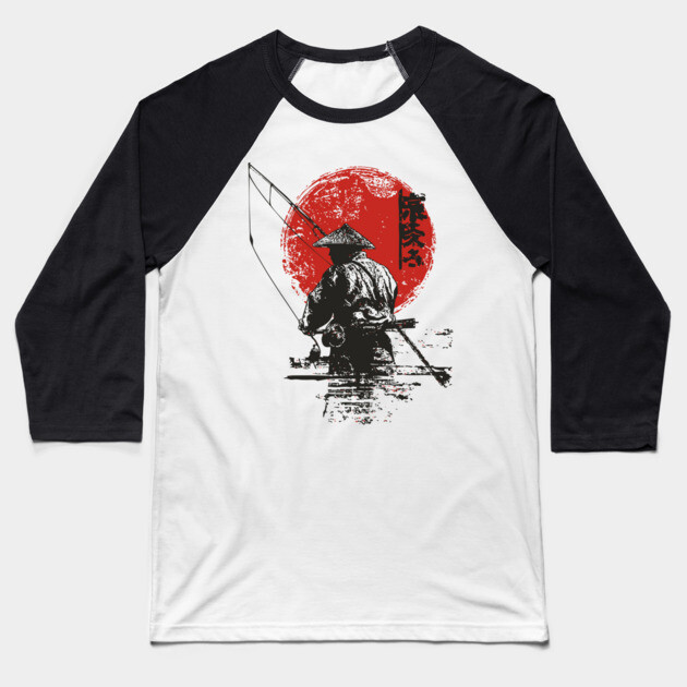 Serene Japanese Fisherman at Dawn Baseball T-Shirt by TuncGK