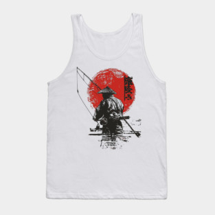 Serene Japanese Fisherman at Dawn Tank Top