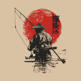 Serene Japanese Fisherman at Dawn T-Shirt