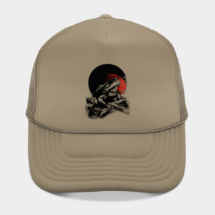 Zen Frog Under Rising Sun - Japanese Art Style Hat