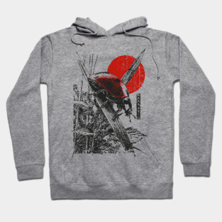 Ladybug Samurai Bug with Japanese Calligraphy Hoodie