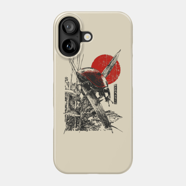 Ladybug Samurai Bug with Japanese Calligraphy Phone Case by TuncGK