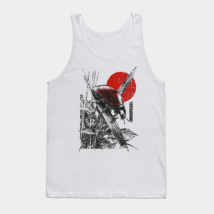 Ladybug Samurai Bug with Japanese Calligraphy Tank Top