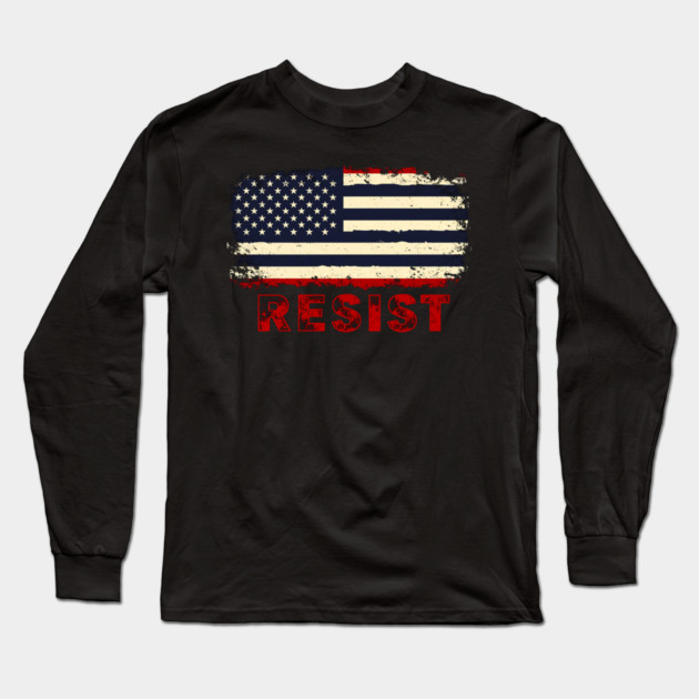 American Flag Resist Long Sleeve T-Shirt by UrbanLifeApparel