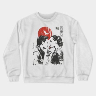 Lovers Under the Red Sun - Japanese Romance Design Crewneck Sweatshirt