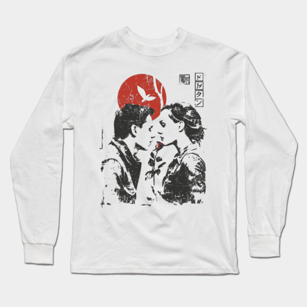 Lovers Under the Red Sun - Japanese Romance Design Long Sleeve T-Shirt by TuncGK