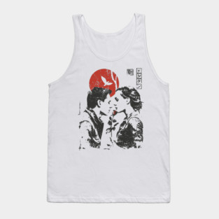 Lovers Under the Red Sun - Japanese Romance Design Tank Top