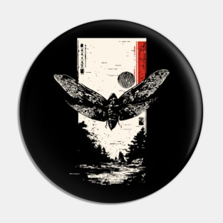 Moth Under Full Moon - Japanese Dark Aesthetic Pin