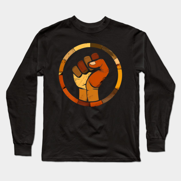 Diversity Protest Fist, Black Power fist Long Sleeve T-Shirt by UrbanLifeApparel