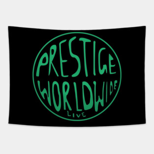 Prestige Worldwide Logo – Funny Step Brothers Design for Will Ferrell Comedy Fans Tapestry