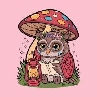 Cottagecore Owl – Sad Stories Under the Mushroom T-Shirt