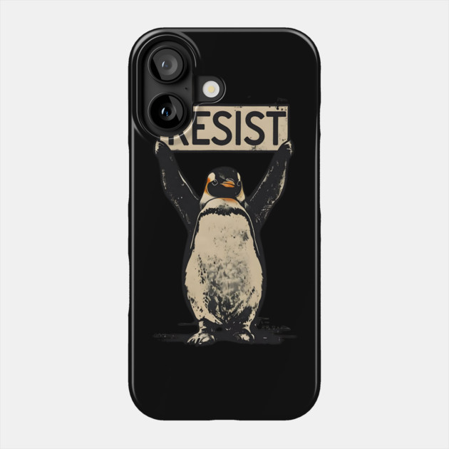 Resist-Penguin Phone Case by Creatifly Graphic Tees