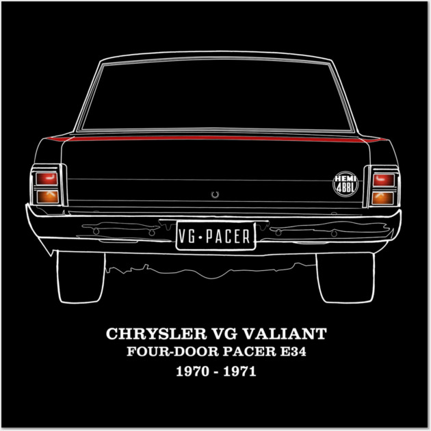1970 Valiant VG rear end Wall Art by toz-art