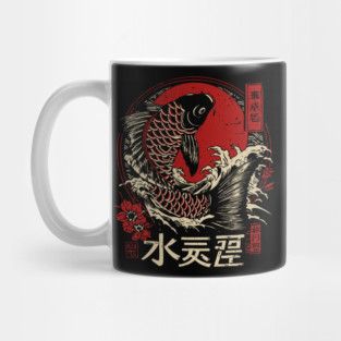 Aquarius Zodiac Koi Leaping Through Waves Mug