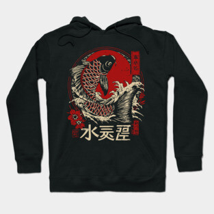 Aquarius Zodiac Koi Leaping Through Waves Hoodie