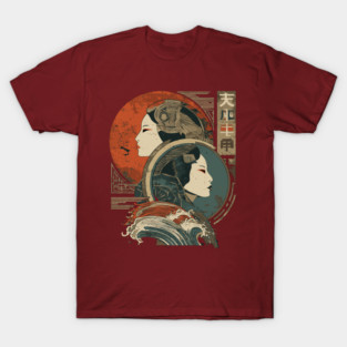 Gemini Zodiac with Duality Faces – Japanese Fusion T-Shirt