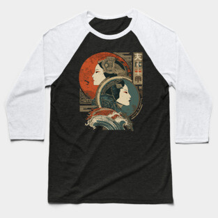 Gemini Zodiac with Duality Faces – Japanese Fusion Baseball T-Shirt