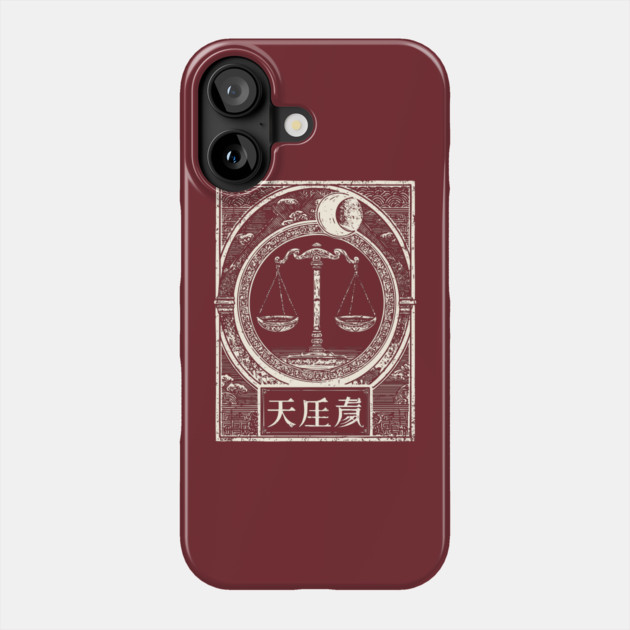 Libra Zodiac in Japanese Ink Style Phone Case by TuncGK