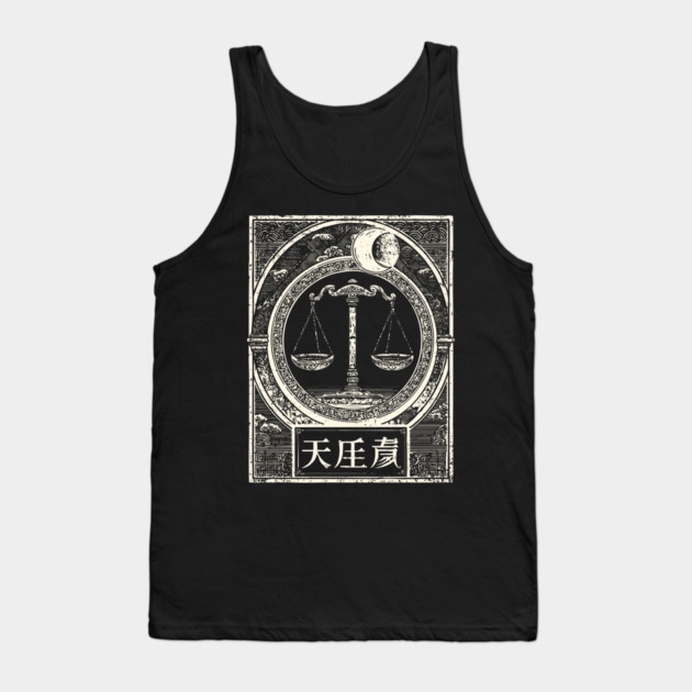 Libra Zodiac in Japanese Ink Style Tank Top by TuncGK