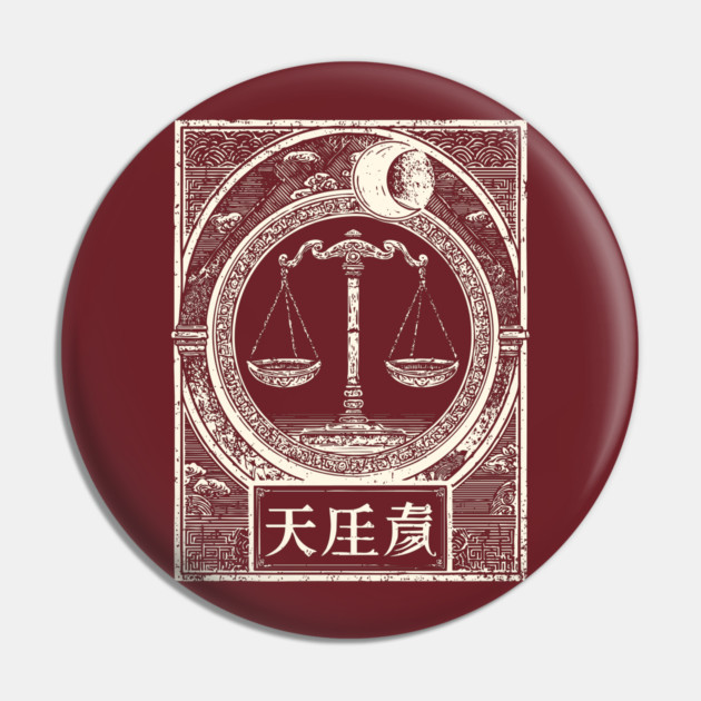 Libra Zodiac in Japanese Ink Style Pin by TuncGK